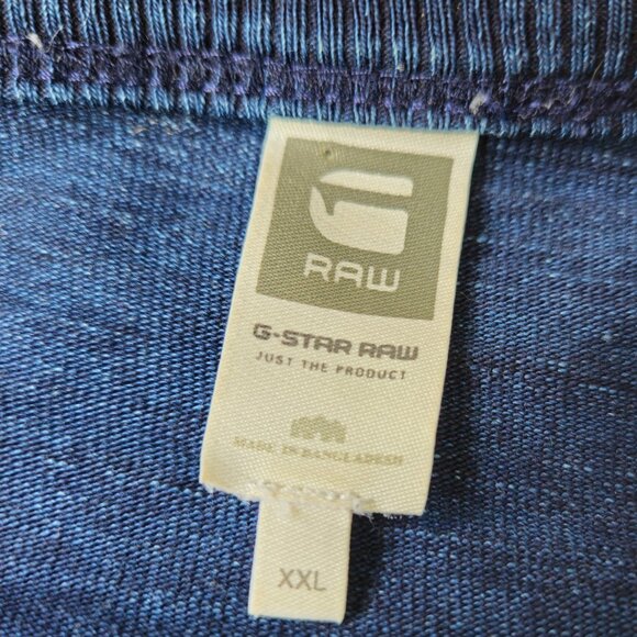 G STAR RAW MENS LIGHTWEIGHT LONG SLEEVE PULLOVER SWEATSHIRT BLUE LOGO SIZE XXL - Picture 4 of 9